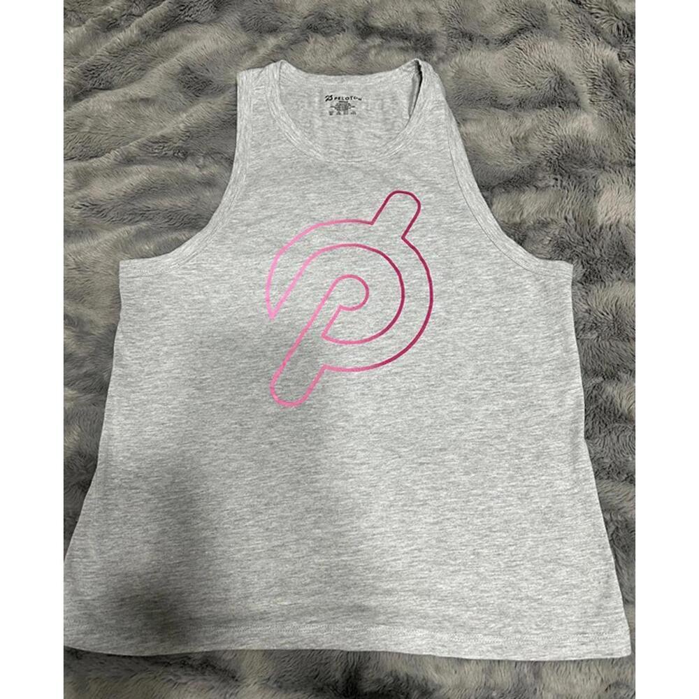 Peloton “Stronger” Graphic Tank Top – Heather Gray, Size Medium